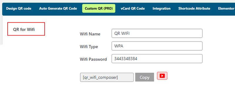 WIFI QR code for WordPress