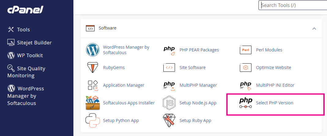 C-panel php selection